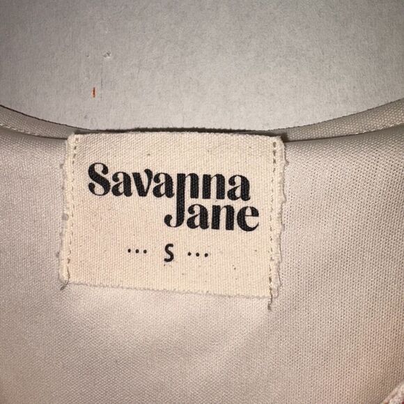 Savanna Jane Stripe Multicolor Embroidered Flutter Sleeve Dress Womans Small - Picture 3 of 3